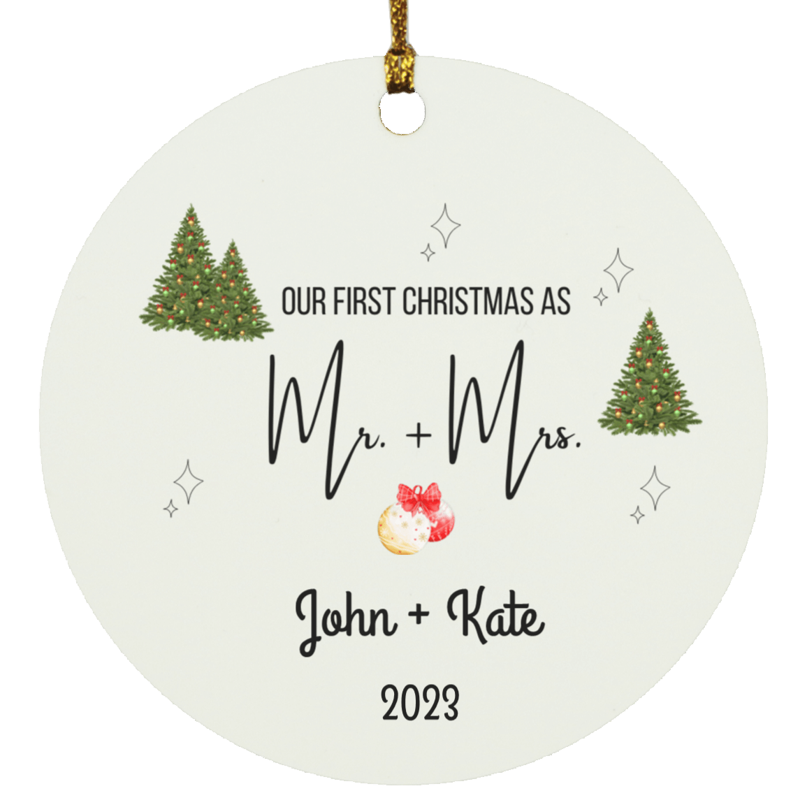 Personalized Our First Christmas As Mr & Mrs Ornament |