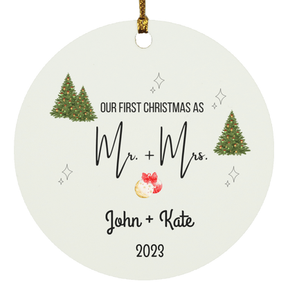 Personalized Our First Christmas As Mr & Mrs Ornament |