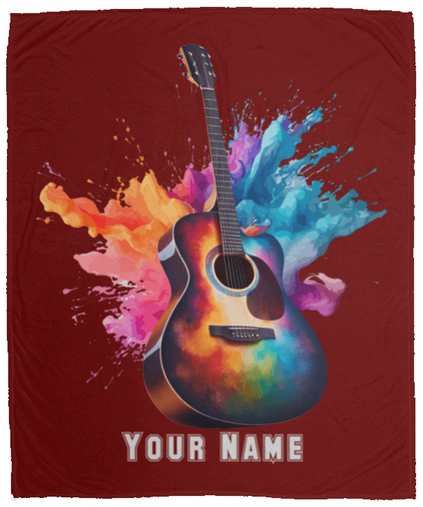 Personalized Acoustic Guitar Blanket