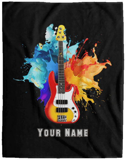 Personalized Bass Guitar Blanket