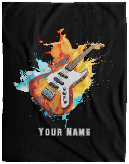 Personalized Bass Guitar Blanket