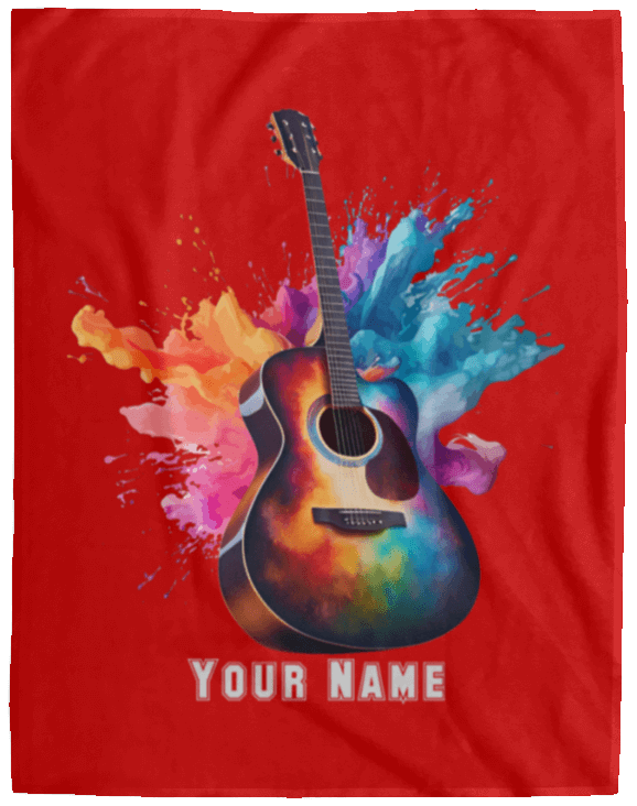 Personalized Acoustic Guitar Blanket