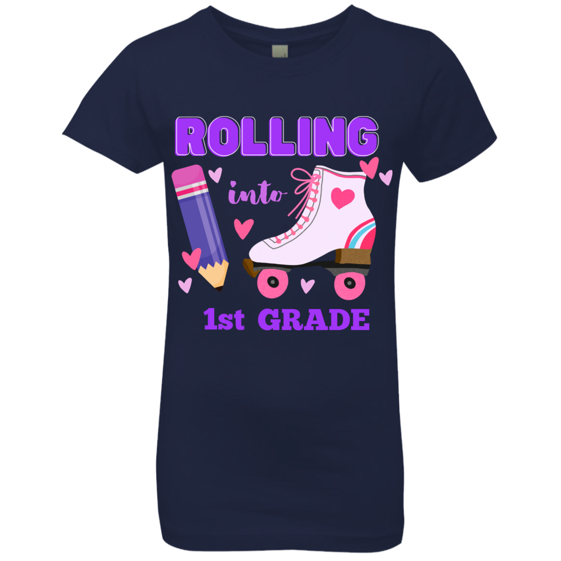 Rolling Into Customized Personalized Grade Shirt | Girls' Princess T-Shirt | Short Sleeve, T-Shirts, Youth