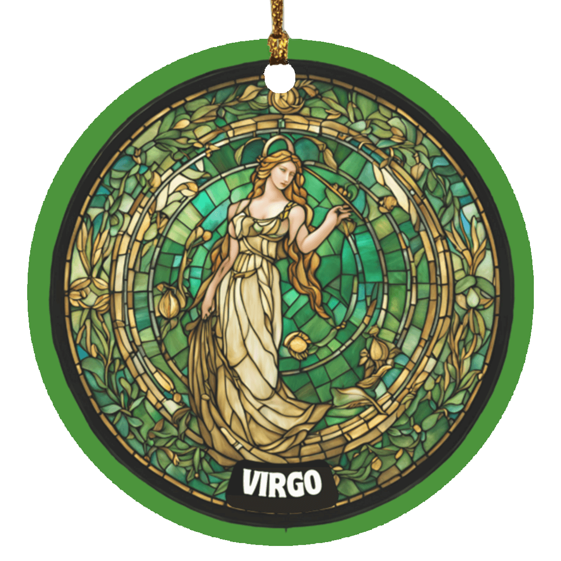 Zodiac Sign Stained Glass Design Ornament