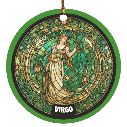 Zodiac Sign Stained Glass Design Ornament