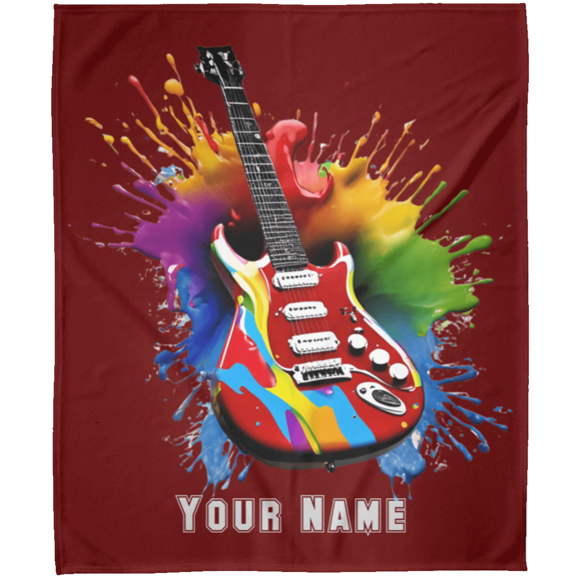 Personalized Electric Guitar Blanket