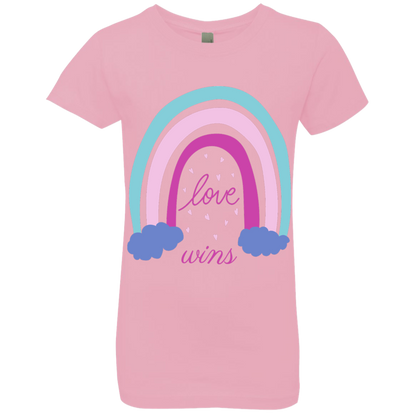 Rainbow Message Shirt Smile Good Vibes Only Love Wins Dream Big | Girls' Princess T-Shirt |