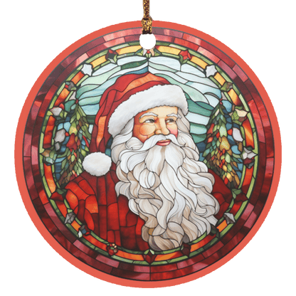 Santa Claus Stained Glass Design Ornament