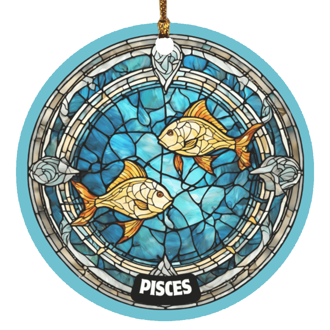 Zodiac Sign Stained Glass Design Ornament