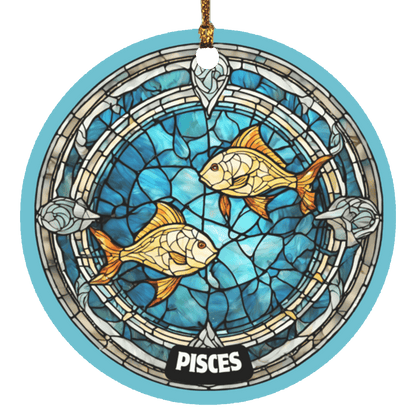 Zodiac Sign Stained Glass Design Ornament