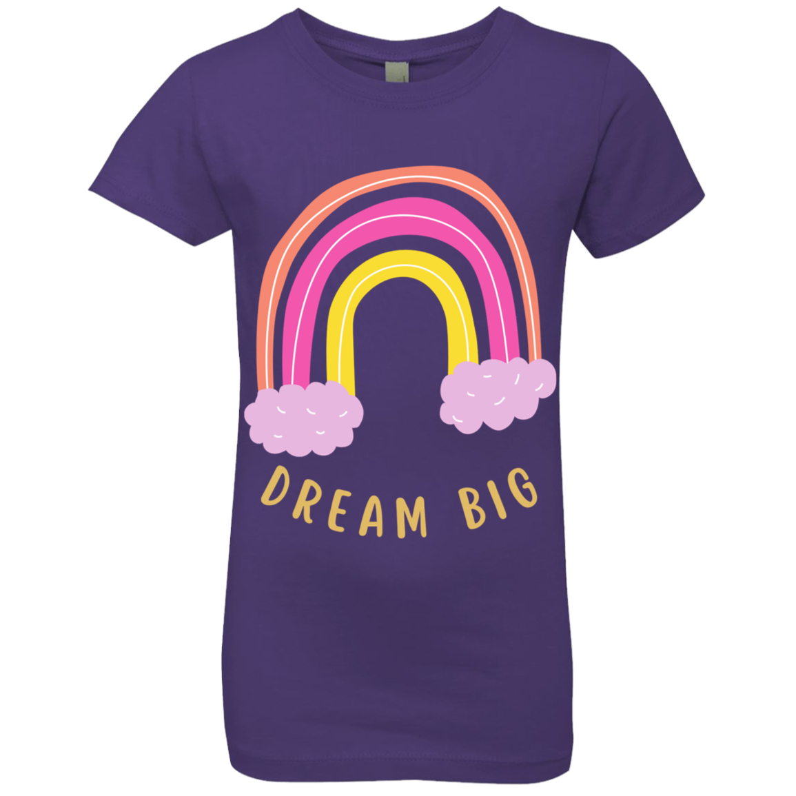 Rainbow Message Shirt Smile Good Vibes Only Love Wins Dream Big | Girls' Princess T-Shirt |