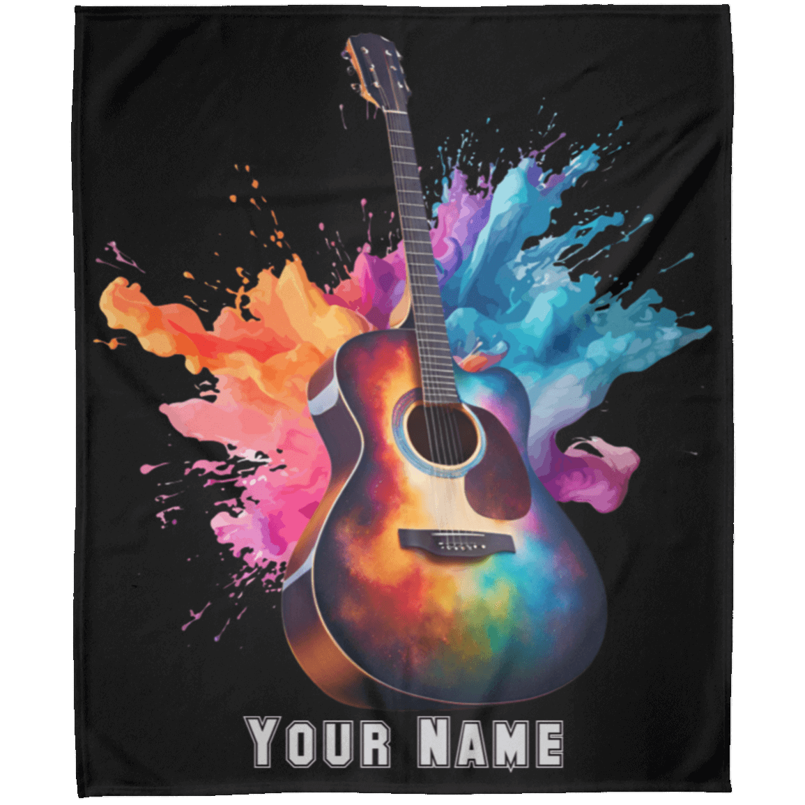 Personalized Acoustic Guitar Blanket