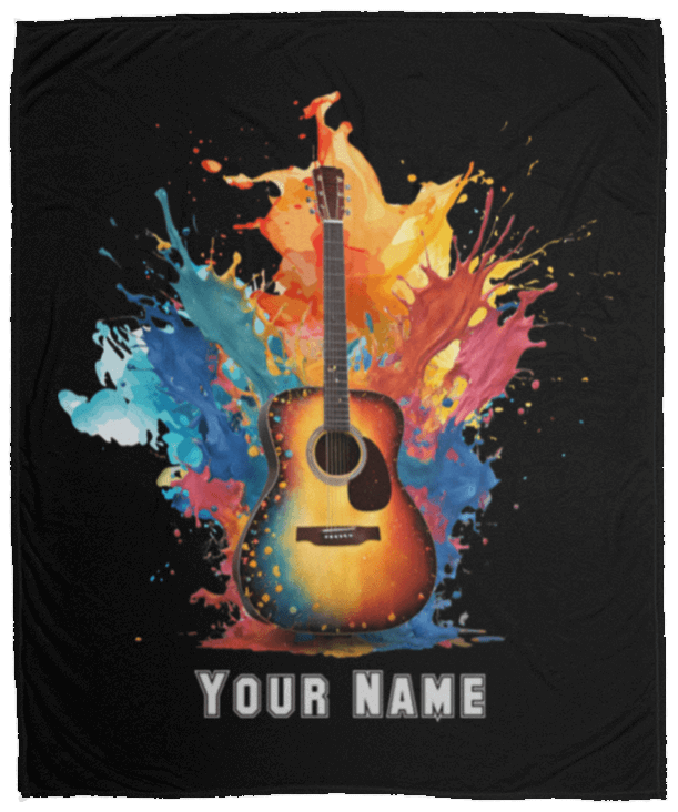 Personalized Acoustic Guitar Blanket