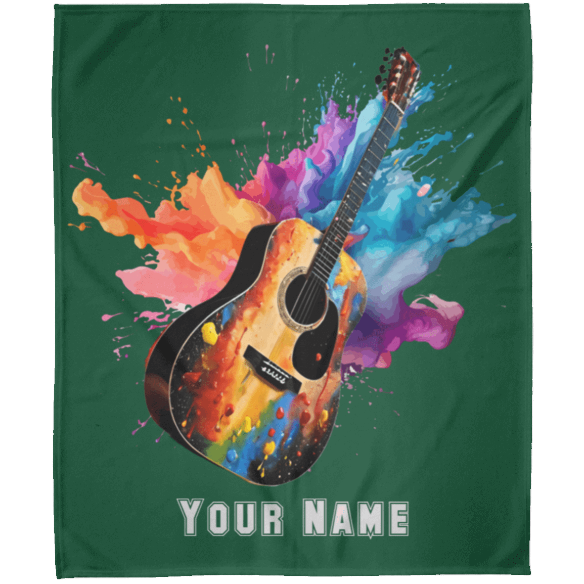 Personalized Acoustic Guitar Blanket