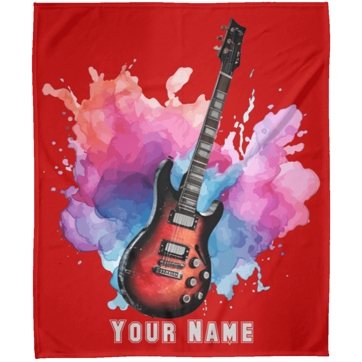 Personalized Electric Guitar Blanket