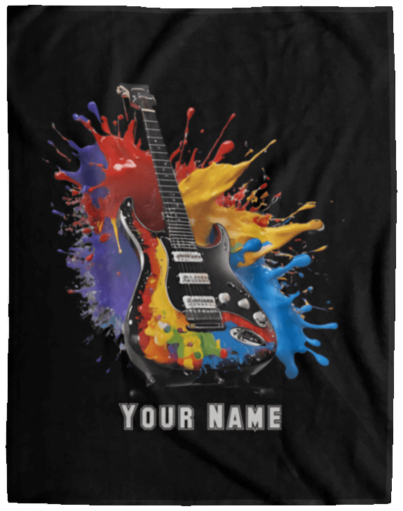 Personalized Electric Guitar Blanket