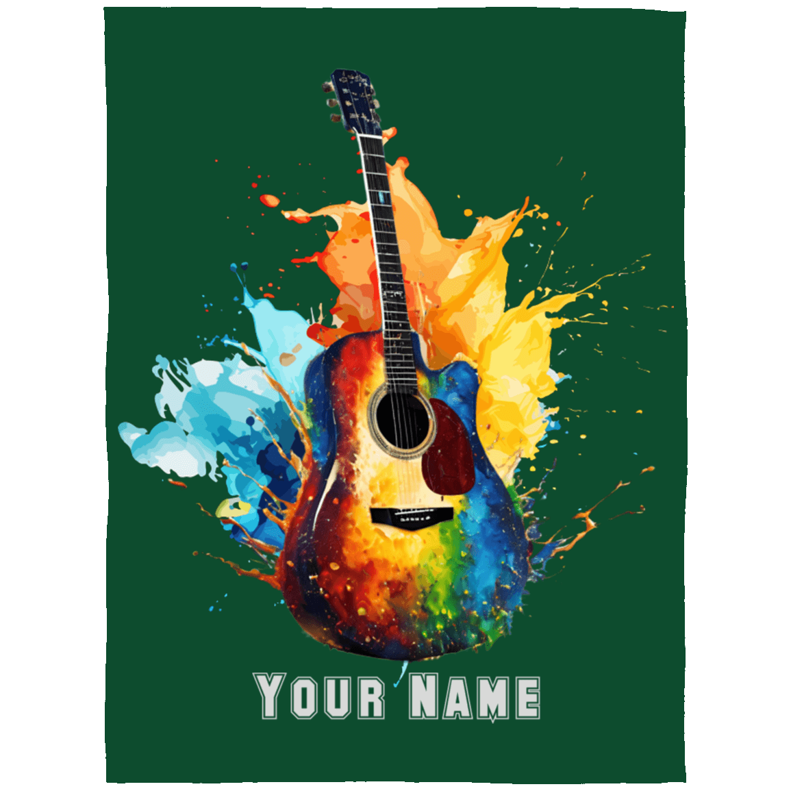 Personalized Acoustic Guitar Blanket