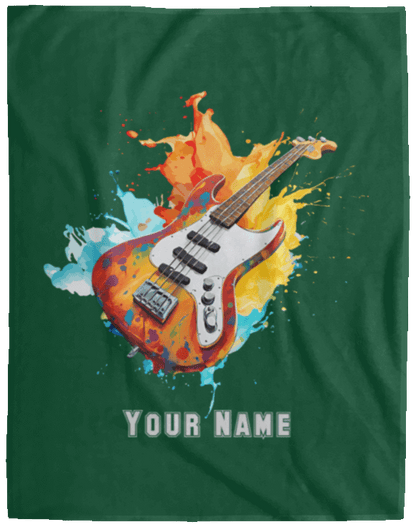 Personalized Bass Guitar Blanket