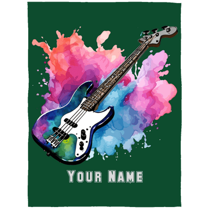 Personalized Bass Guitar Blanket