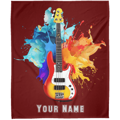 Personalized Bass Guitar Blanket