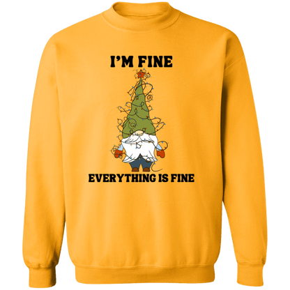 I'm Fine Everything Is Fine Crewneck Pullover Sweatshirt | Ugly Christmas Sweater | Men, Pullover, Sweatshirts