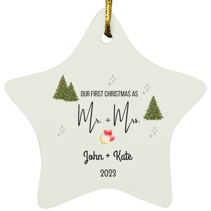 Personalized Our First Christmas As Mr & Mrs Ornament |