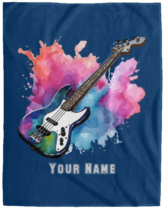 Personalized Bass Guitar Blanket