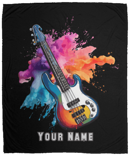 Personalized Bass Guitar Blanket