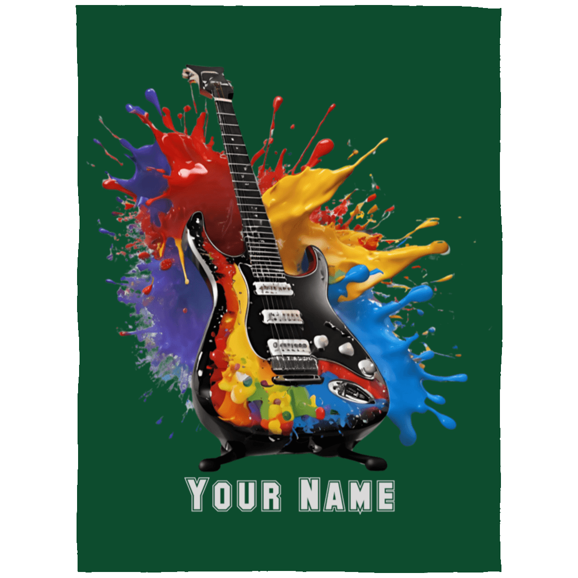 Personalized Electric Guitar Blanket