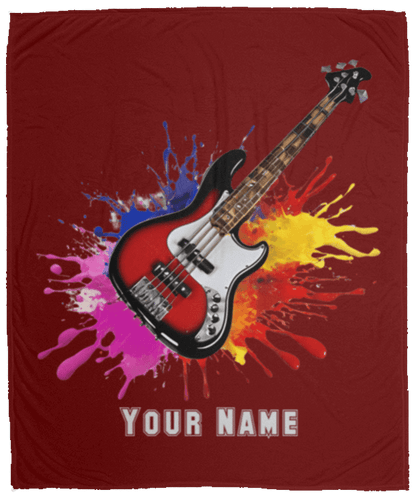 Personalized Bass Guitar Blanket