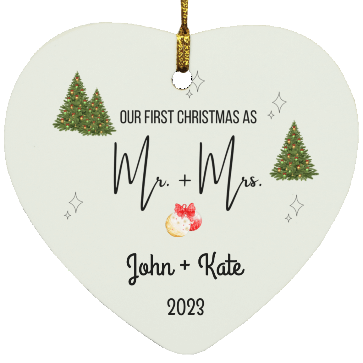 Personalized Our First Christmas As Mr & Mrs Ornament |