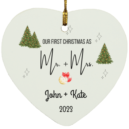 Personalized Our First Christmas As Mr & Mrs Ornament |