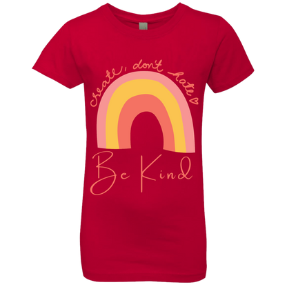 Rainbow Message Shirt Create Don't Hate Be Kind Dreamer | Girls' Princess T-Shirt |