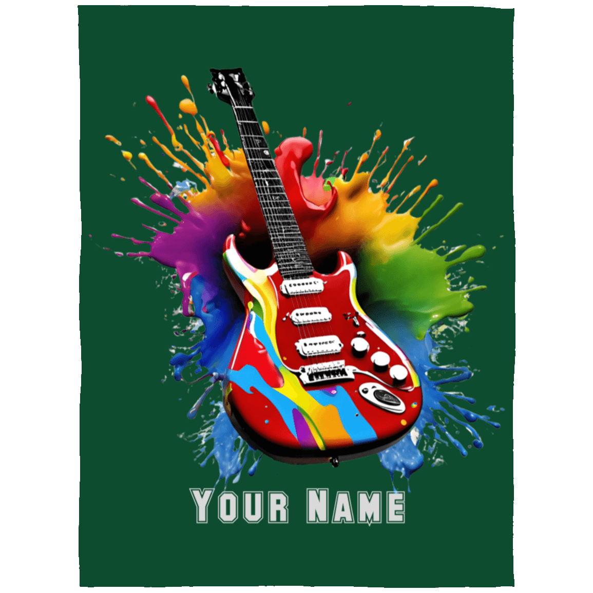 Personalized Electric Guitar Blanket