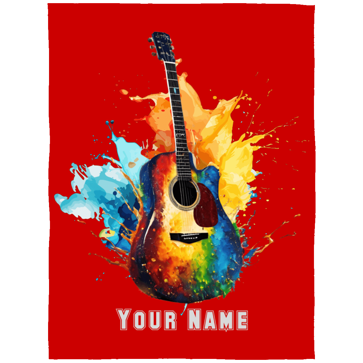 Personalized Acoustic Guitar Blanket