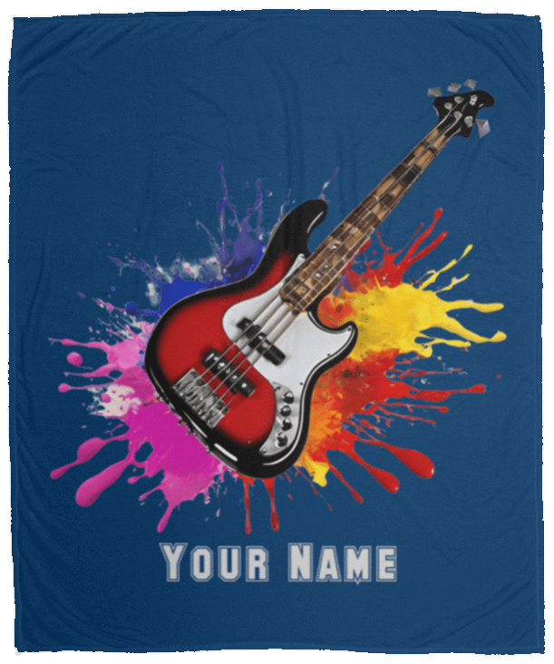 Personalized Bass Guitar Blanket