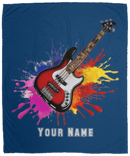 Personalized Bass Guitar Blanket