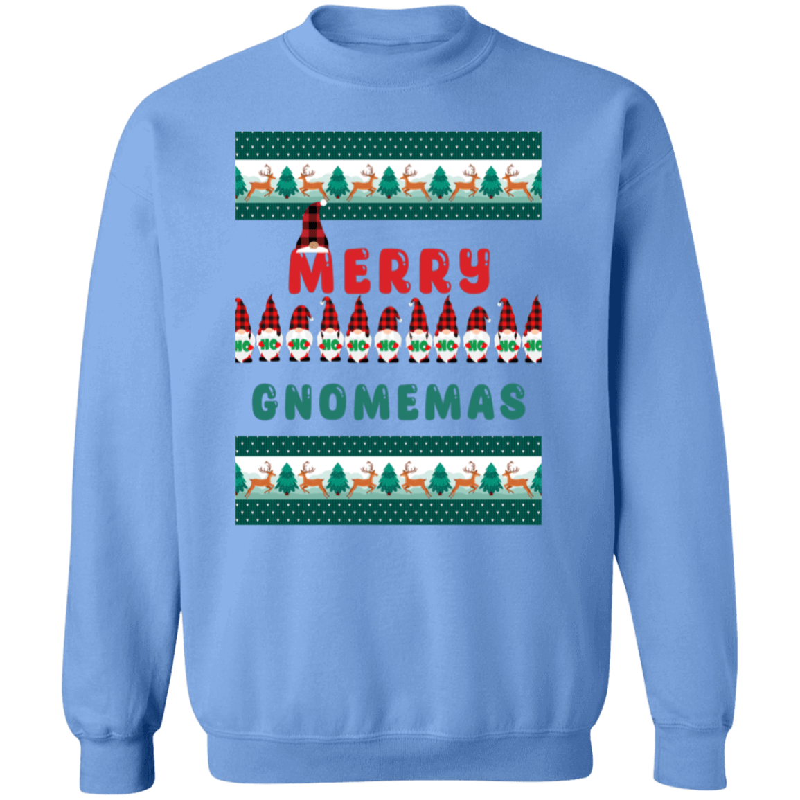 Merry Gnomemas Crewneck Pullover Sweatshirt | Ugly Christmas Sweater | Men, Pullover, Sweatshirts