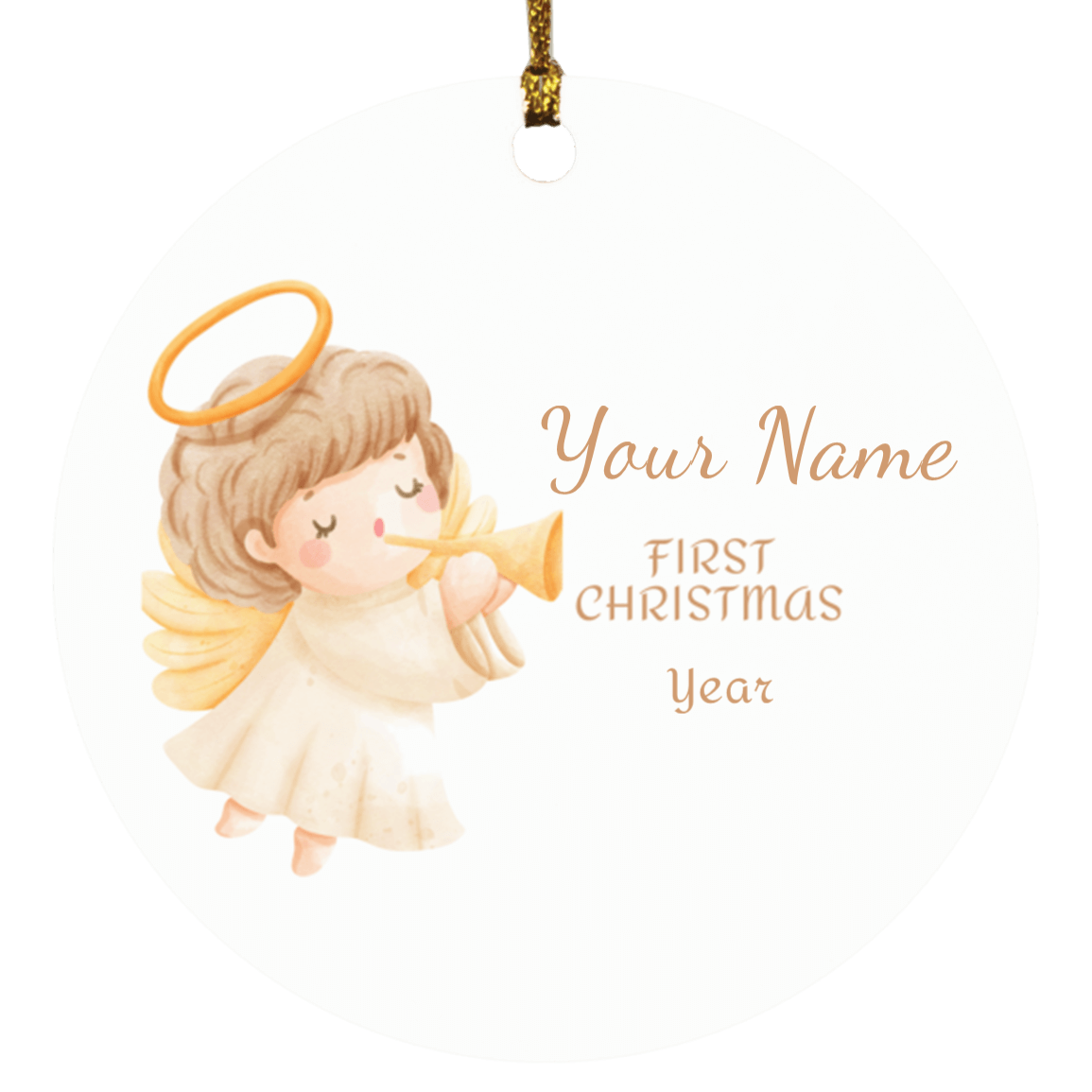 Personalized Baby First Christmas Angel Ornament