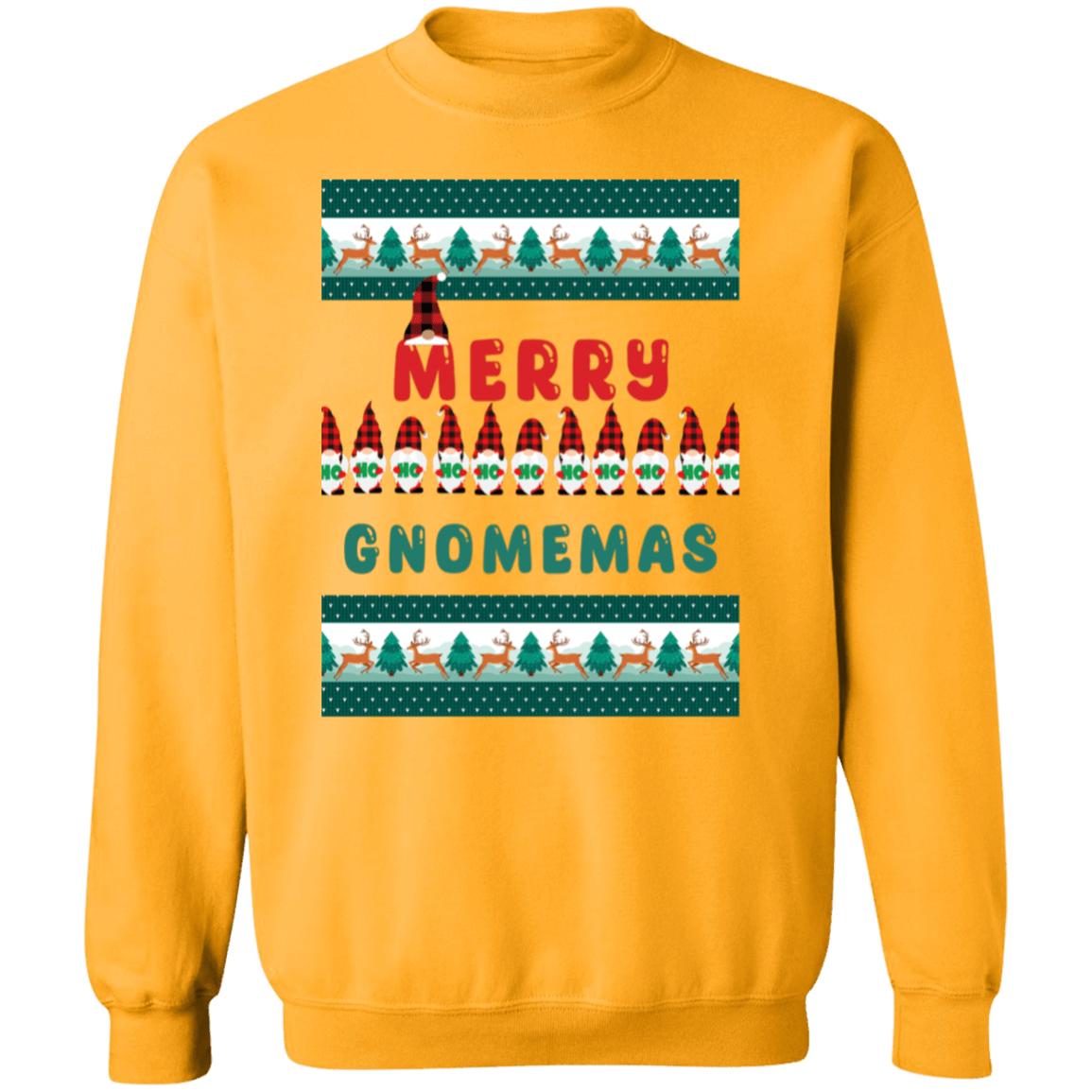 Merry Gnomemas Crewneck Pullover Sweatshirt | Ugly Christmas Sweater | Men, Pullover, Sweatshirts