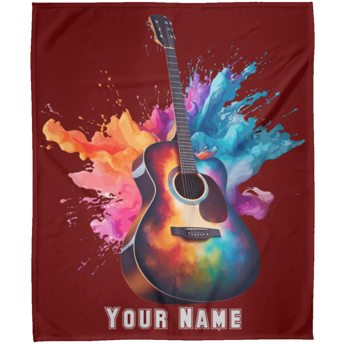 Personalized Acoustic Guitar Blanket