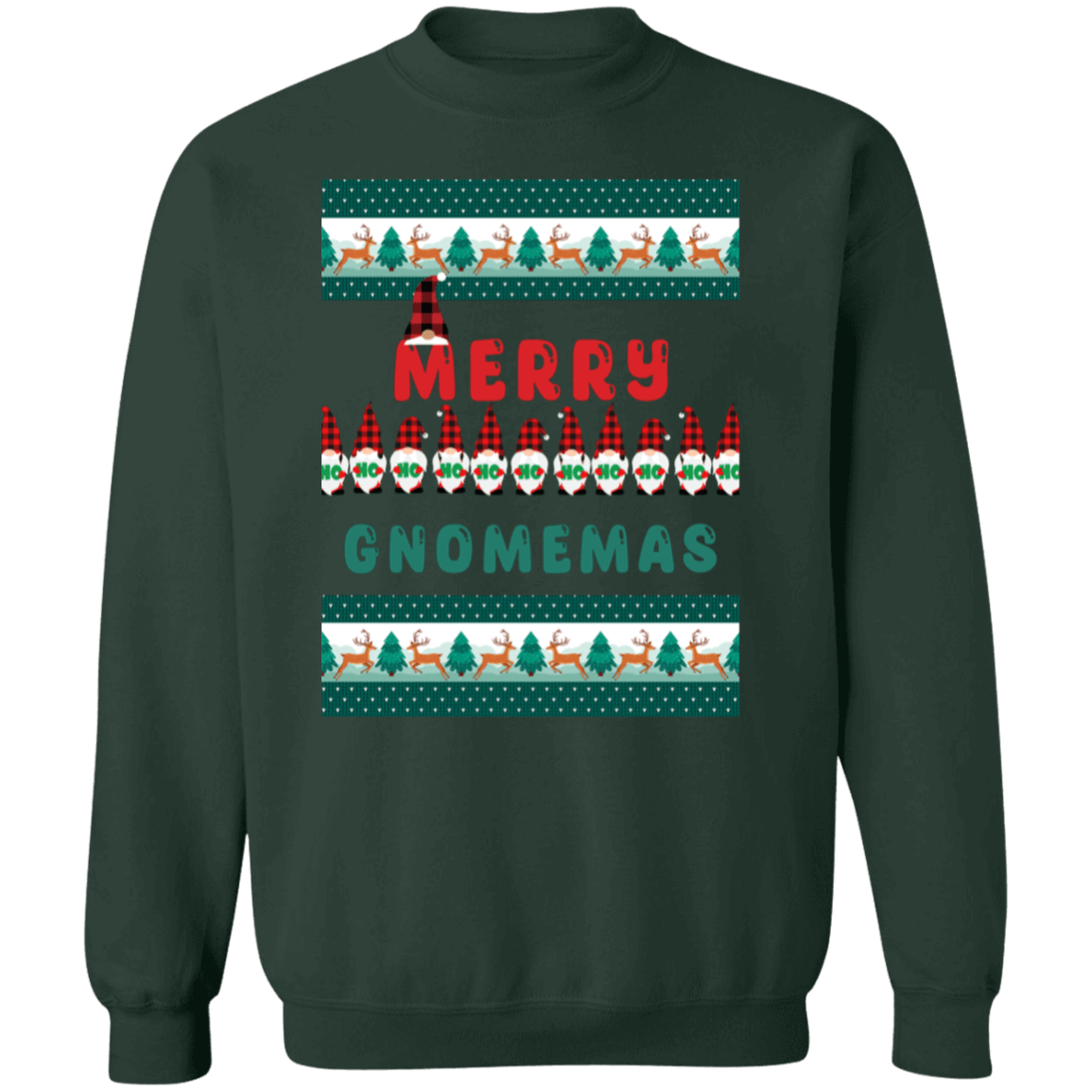 Merry Gnomemas Crewneck Pullover Sweatshirt | Ugly Christmas Sweater | Men, Pullover, Sweatshirts