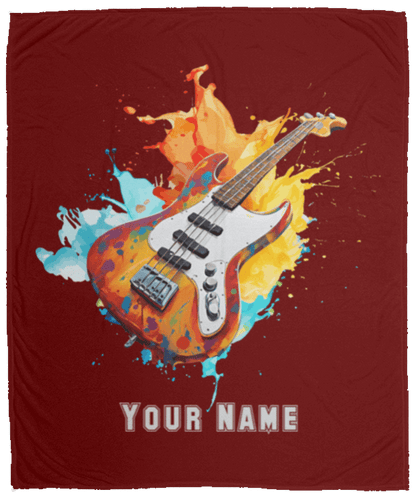 Personalized Bass Guitar Blanket