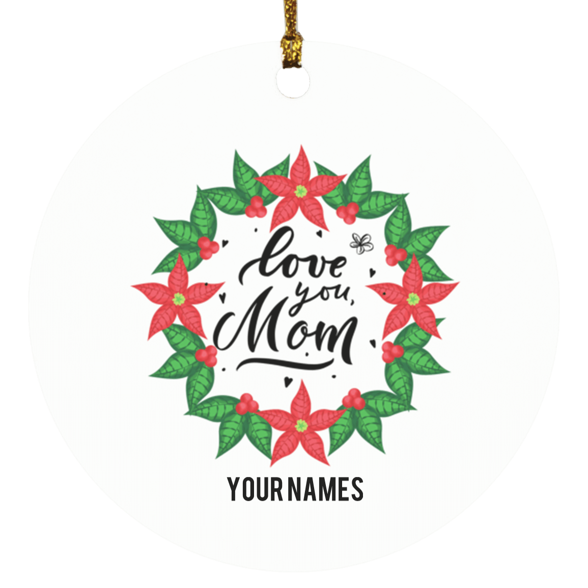 Personalized Love You Mom Ornament