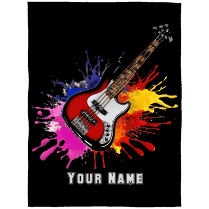 Personalized Bass Guitar Blanket