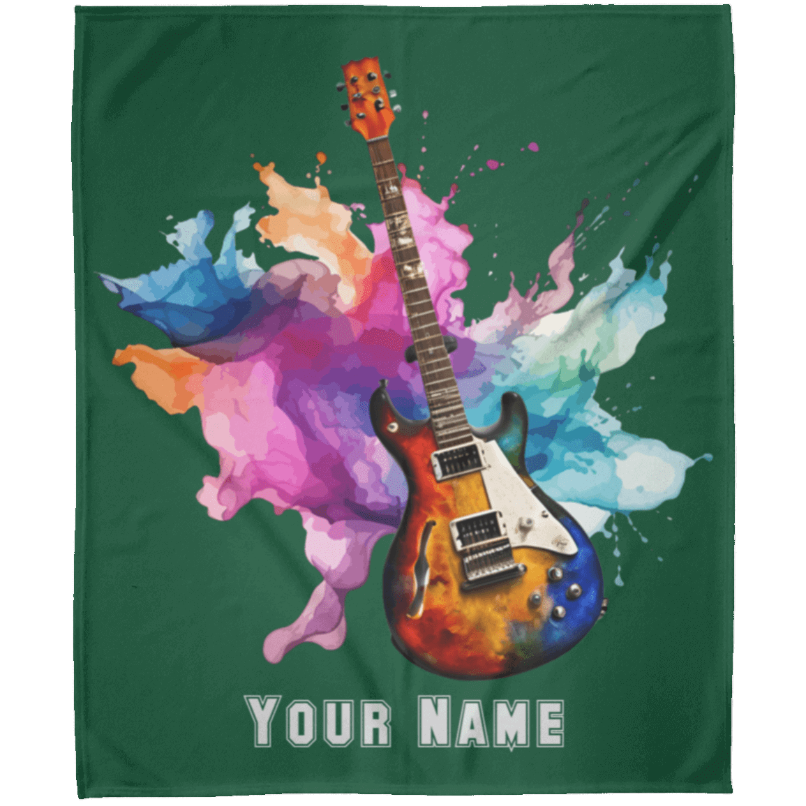 Personalized Electric Guitar Blanket