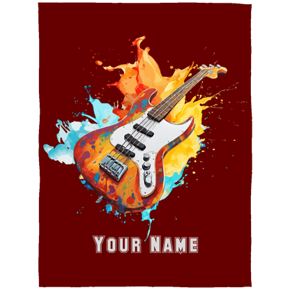 Personalized Bass Guitar Blanket