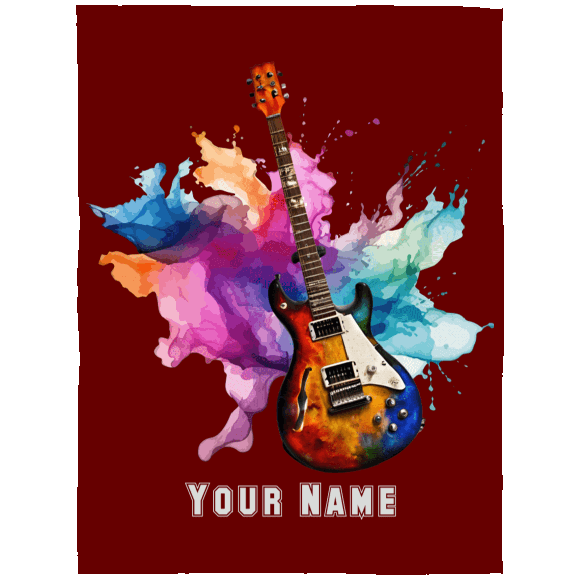 Personalized Electric Guitar Blanket