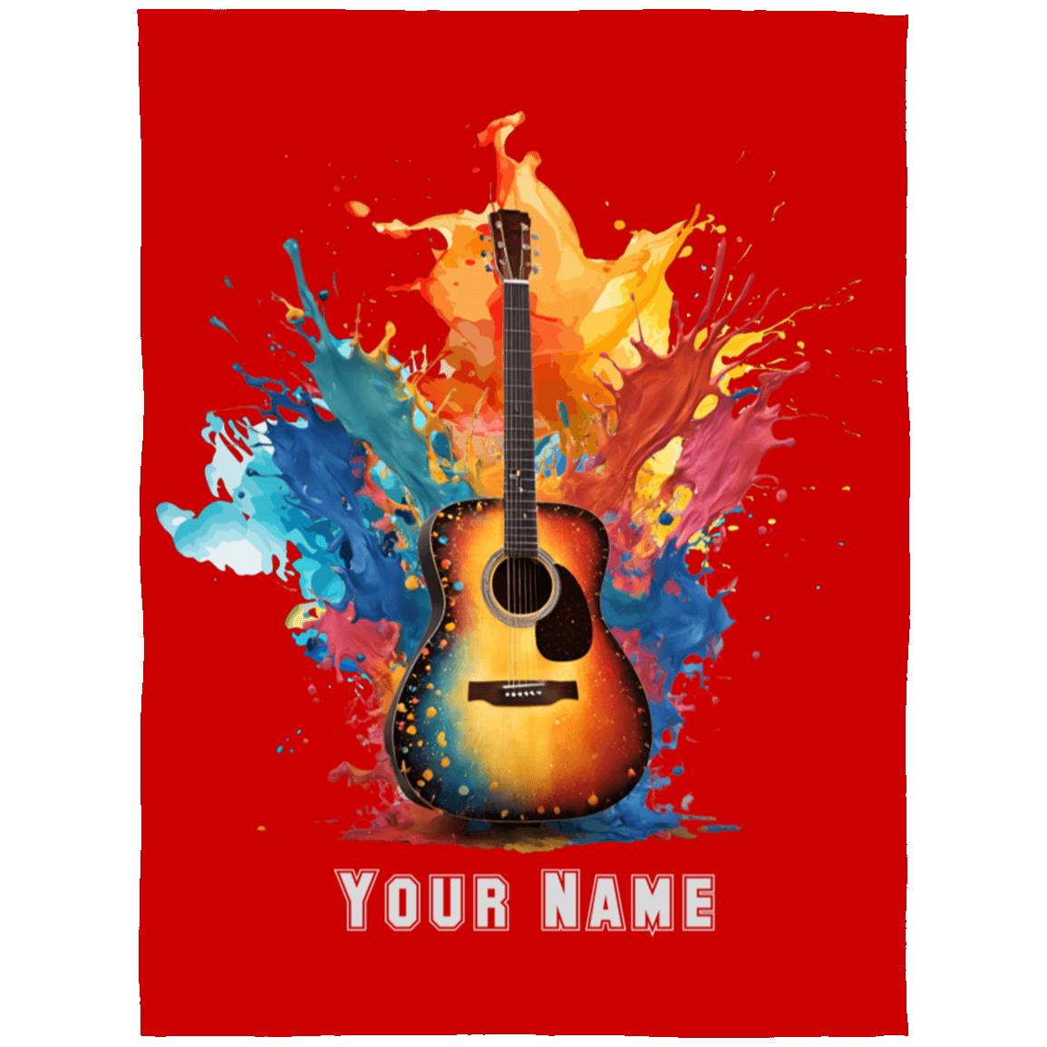 Personalized Acoustic Guitar Blanket