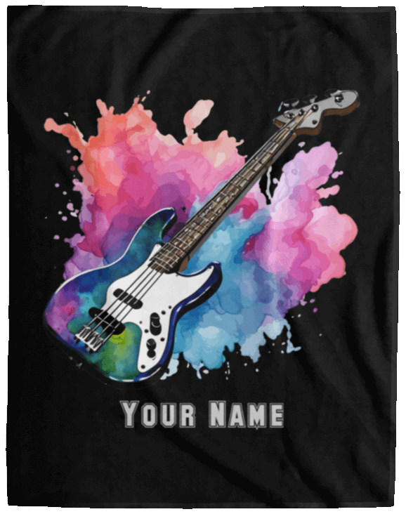 Personalized Bass Guitar Blanket